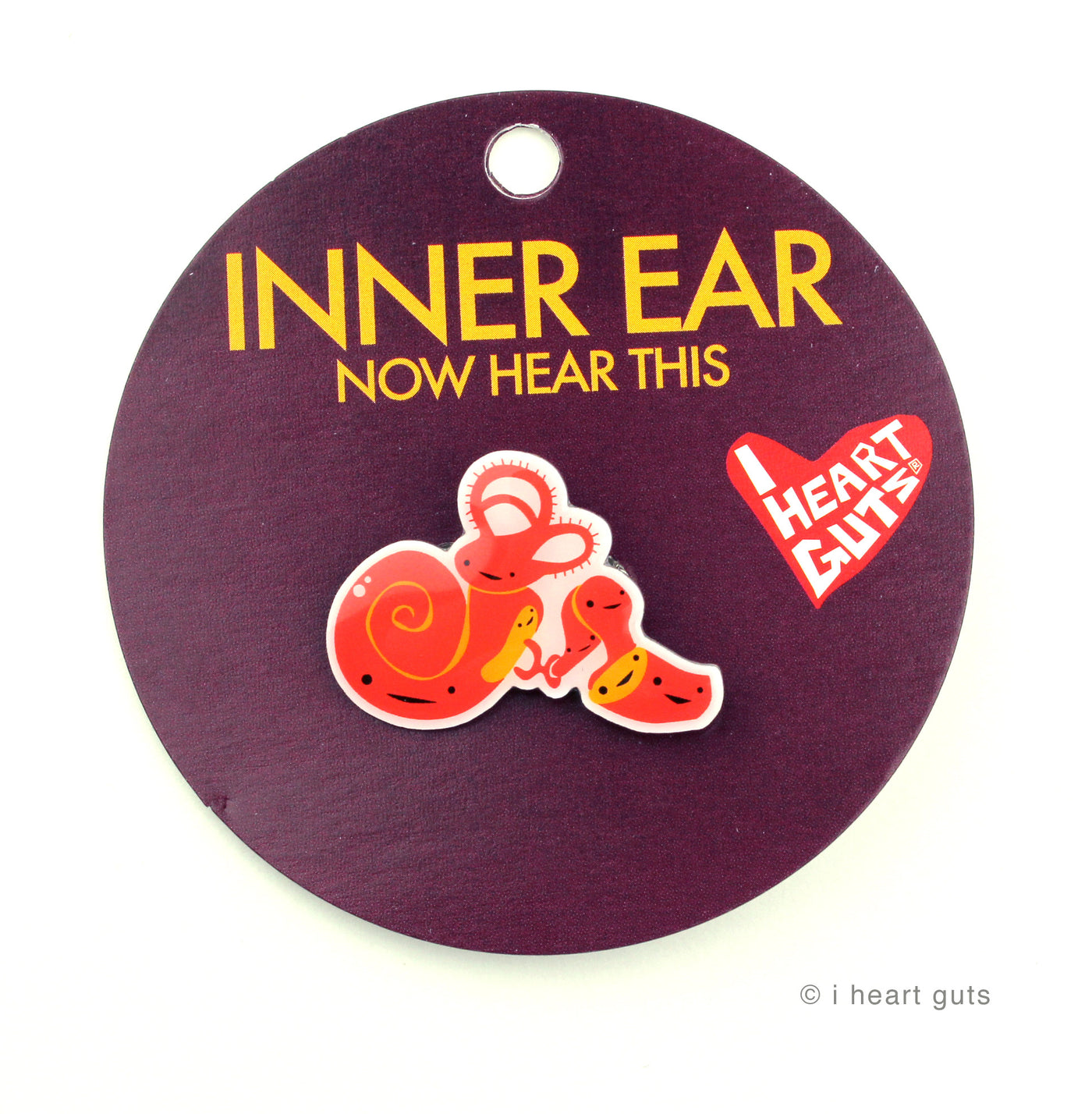 Inner Ear Lapel Pin - Ear Health & Audiology Pins - Cute Ear Doctor & ENT Pins