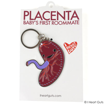 Placenta Keychain - Cute Placenta Gift - Funny Pregnancy OB/GYN Midwife, Doula Gifts