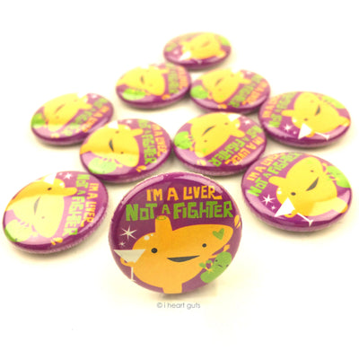 Liver Buttons - Cute Liver Button - Funny Anatomical Human Liver Badge