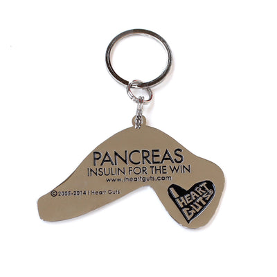 Pancreas Keychain - Diabetes Gift Keychain - Pancreas Design Enamel Keychain - I Heart Guts