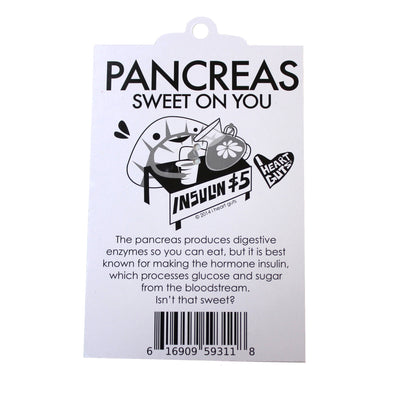 Pancreas Keychain - Diabetes Gift Keychain - Pancreas Design Enamel Keychain - I Heart Guts