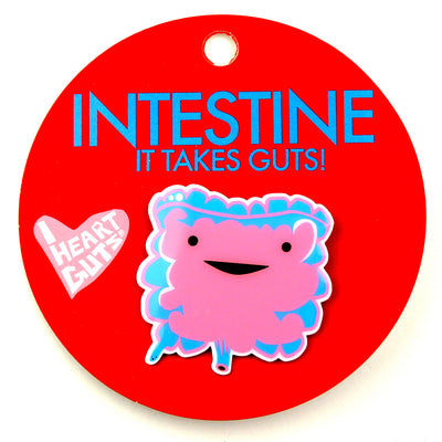 Intestine Pin - Cute & Funny Intestine Lapel Pin - Intestine Art Pins, Gifts