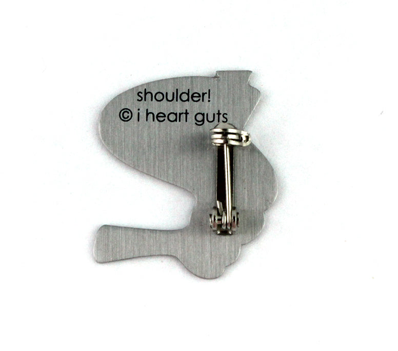 Shoulder Lapel Pin - Carry the World on Me - I Heart Guts
