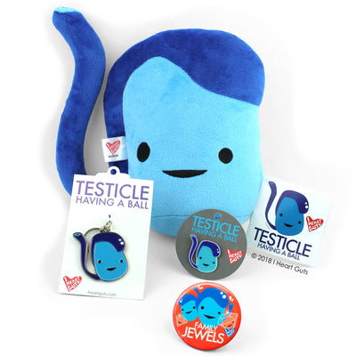 Testicle Buttons | Cute Testicle Buttons - Funny Testicular Cancer Awareness Buttons