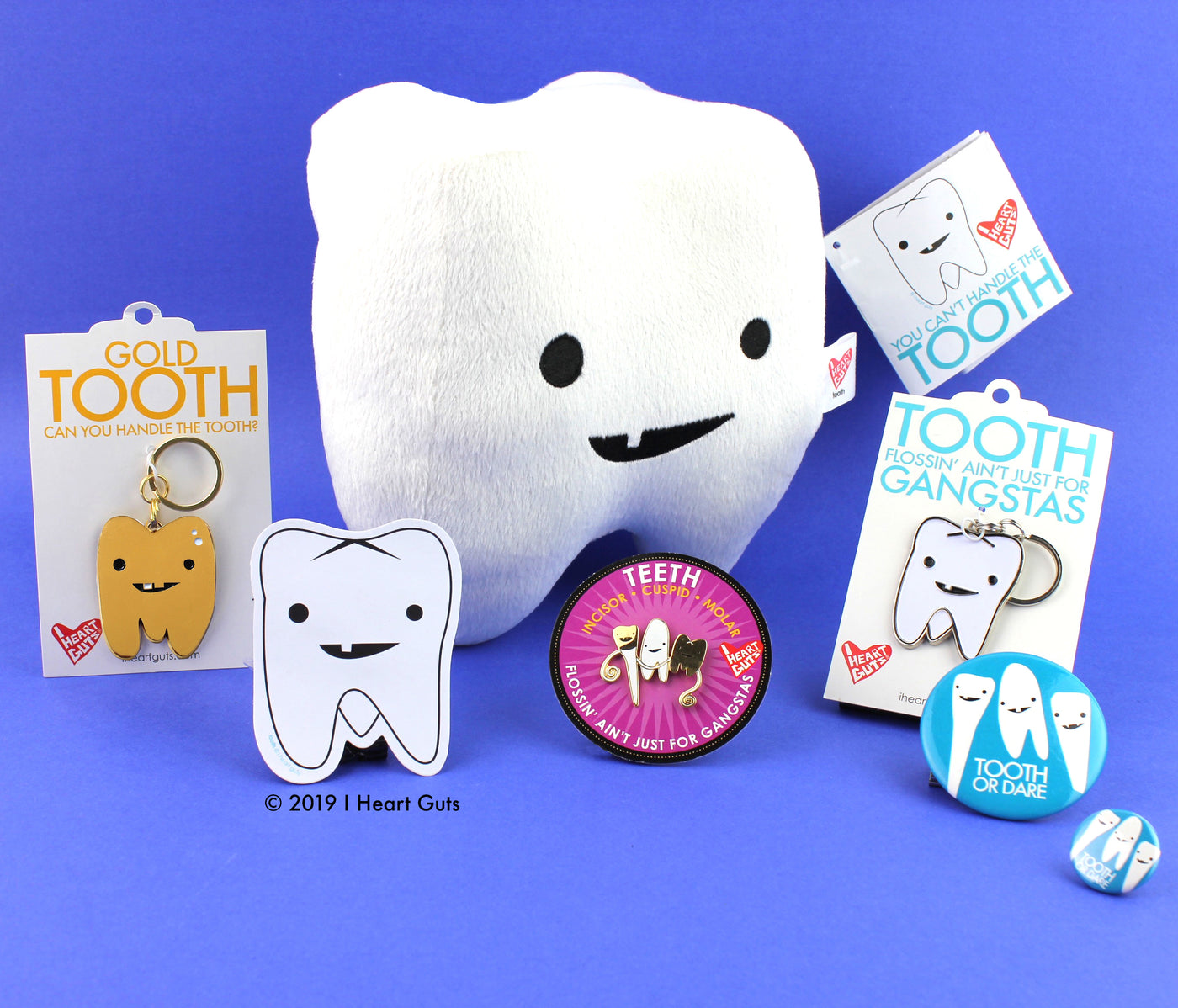 Tooth Plush - You Can't Handle the Tooth - Plush Organ Stuffed Toy Pillow - With Tooth Pocket - I Heart Guts
