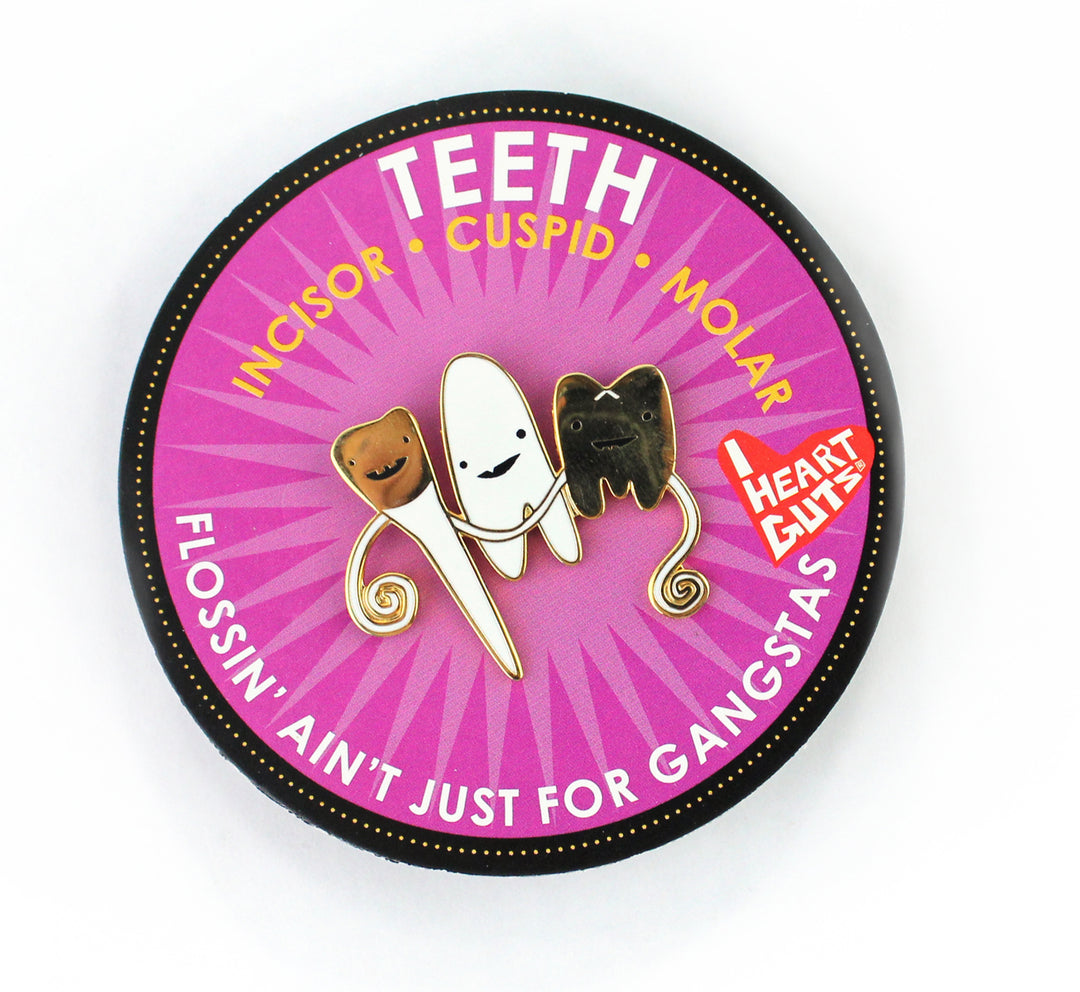 Novelty Crystal Teeth & Toothbrush Brooch Pin - Fun Jewelry For Dentists, Alloy Zinc, 1.38x1.6 Inch - View #13