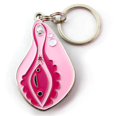 Sparkly Vagina Vulva Keychain | Glitter Vulva Keychain - Vagina Sparkle Keychain - Sparkly Glitter Clitoris Keychain