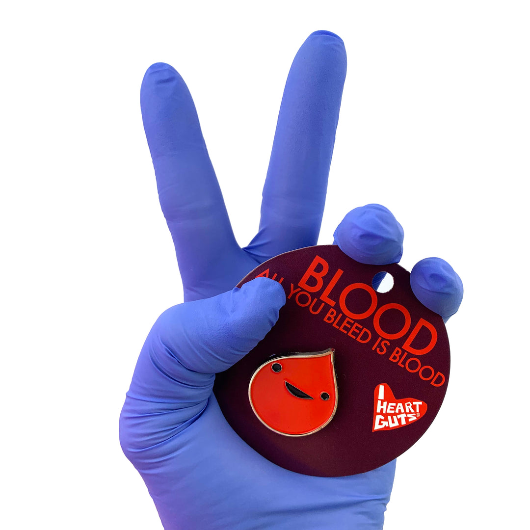 I Heart Guts Artery & Vein Lapel Pin - 'Life's Bloody Great' Funny Medical Pin For Nurses, Phlebotomists, Donors