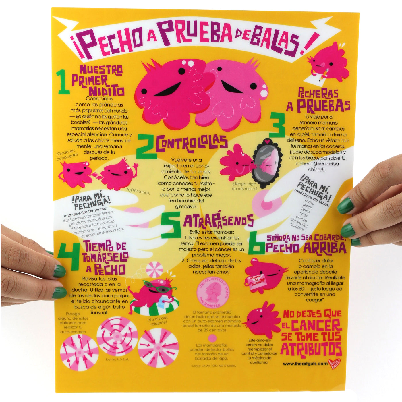 Breast Exam Ever - Mammary Self-Exam Card - Spanish/English - I Heart Guts
