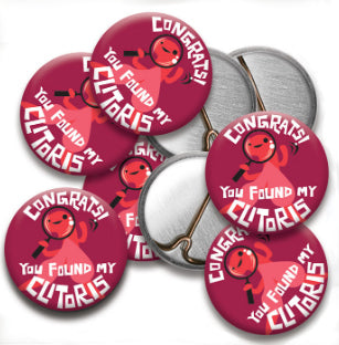 Clitoris Buttons - Cute Clitoris Button Sex Education & Health - Clit Love