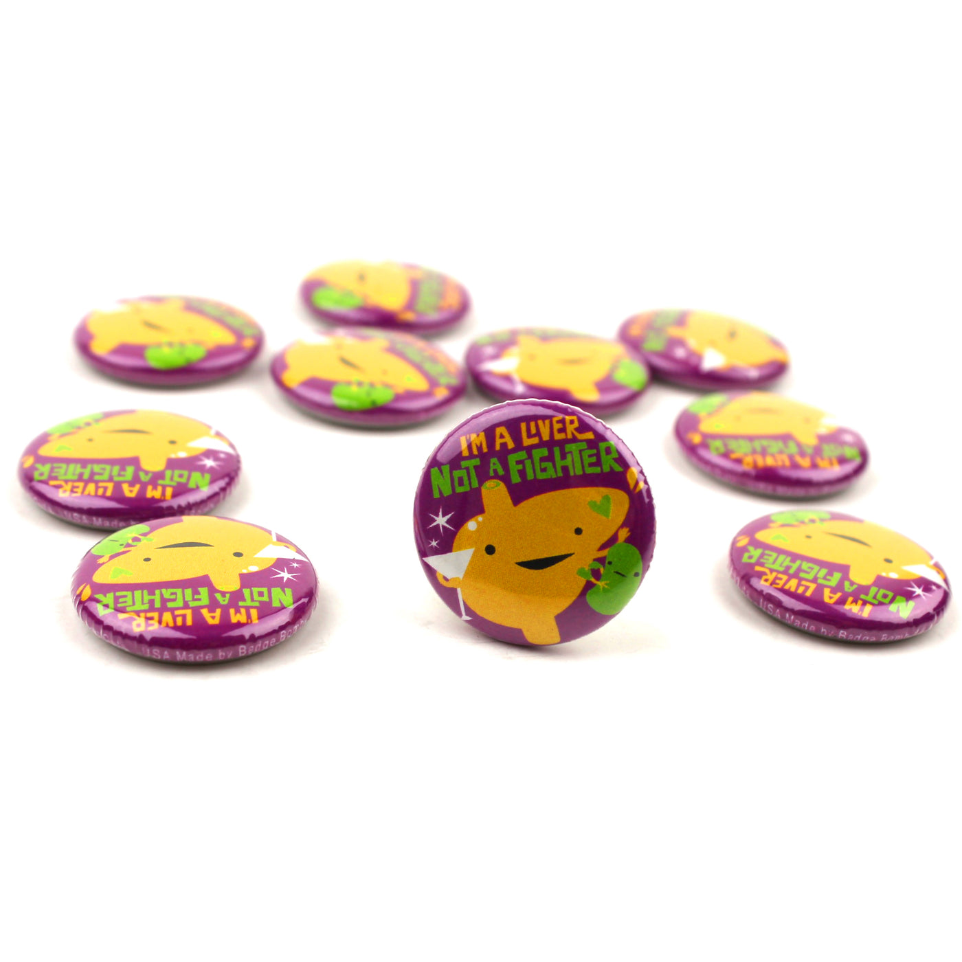 Liver Buttons - Cute Liver Button - Funny Anatomical Human Liver Badge