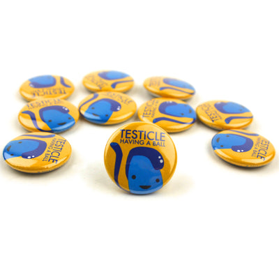 Testicle Buttons | Cute Testicle Buttons - Funny Testicular Cancer Awareness Buttons