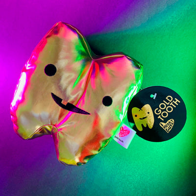 Gold Tooth - Metallic Vinyl Plush - Plush Organ Stuffed Toy Pillow - I Heart Guts