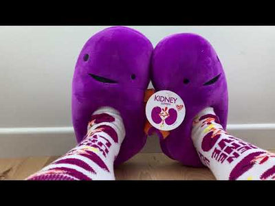 Kidney Plush Slippers - Women's Shoe Size 5-9 / Kids Youth Shoe Size 3-6