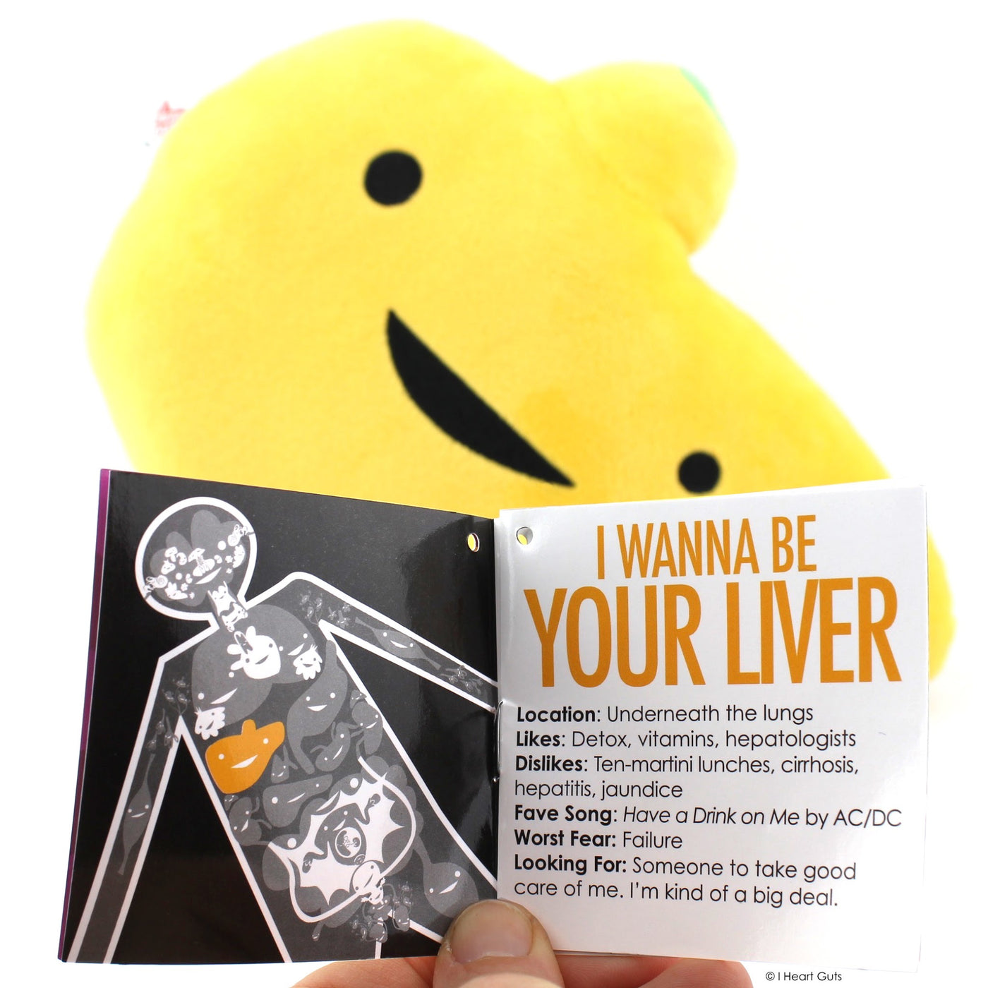 Liver Plush - I'm a Liver Not a Fighter - Plush Organ Stuffed Toy Pillow - I Heart Guts