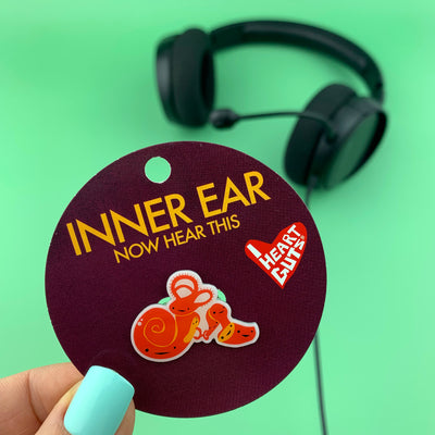 Inner Ear Lapel Pin - Now Hear This - I Heart Guts