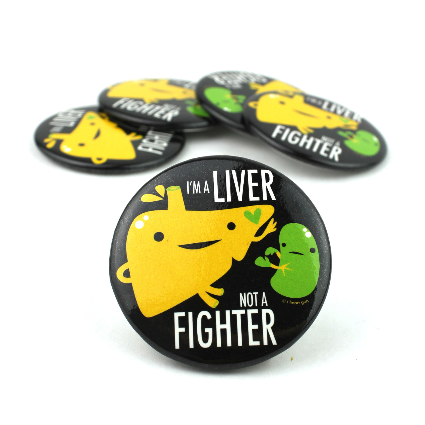 I'm a Liver Not a Fighter Magnet - Black Background - I Heart Guts