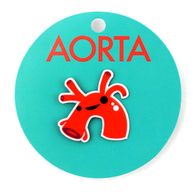 Aorta Lapel Pin | Blood Donation Pin - Cute Cardiac Anatomical Heart Pins