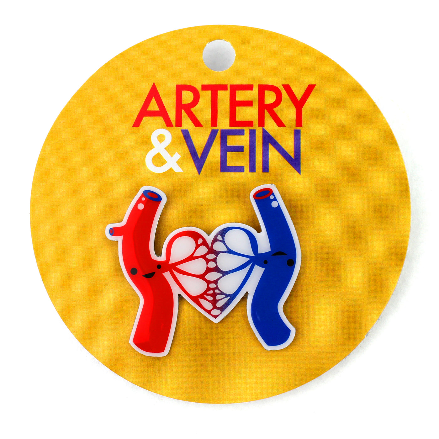 Artery & Vein Lapel Pin | Blood Donor Bank Pins - Funny Cute Hematology Phlebotomy Gifts