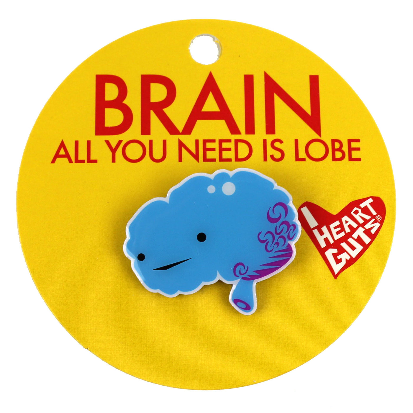 Brain Presents Brain Lapel Pin - All You Need Is Lobe | I Heart Guts Plush Organs