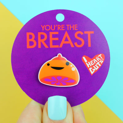 breast enamel pin breast-cancer cute funny mastectomy chemo radiation humor gift mammogram breast