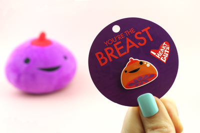 breast enamel pin breast-cancer cute funny mastectomy chemo radiation humor gift mammogram breast plushie gift