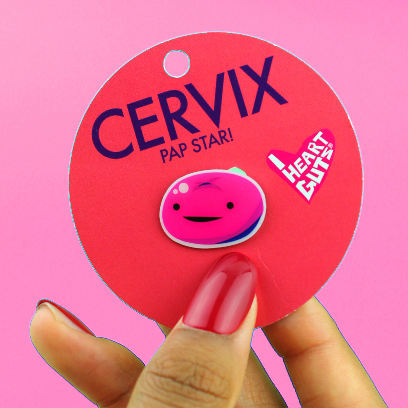 Cervix Lapel Pin - Pap Star - I Heart Guts