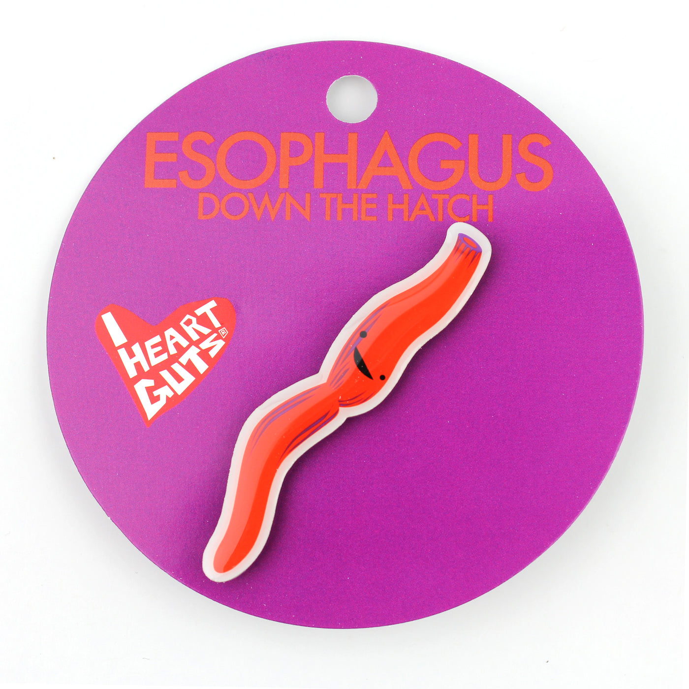 Esophagus Lapel Pin - Down The Hatch - I Heart Guts