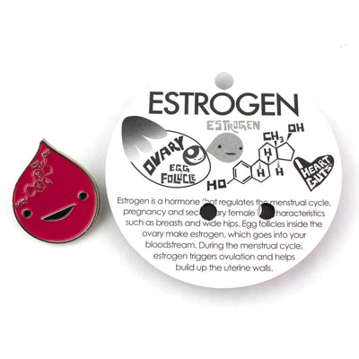 Estrogen Art Enamel Pin | Estrogen Molecule Pin - Funny Menopause Gifts