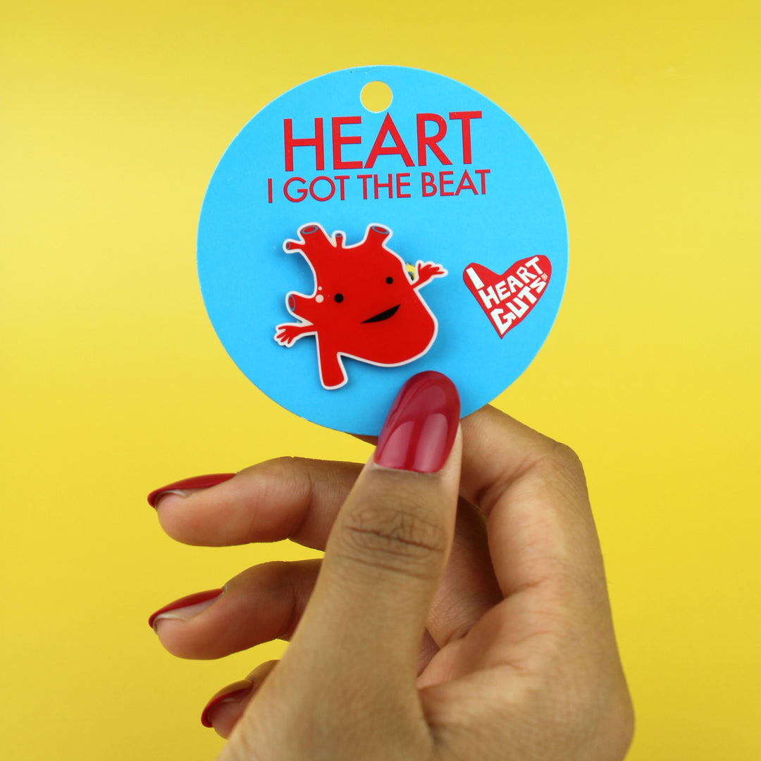 Heart Lapel Pin - Cute Anatomical Heart Pin - Human Heart Organ