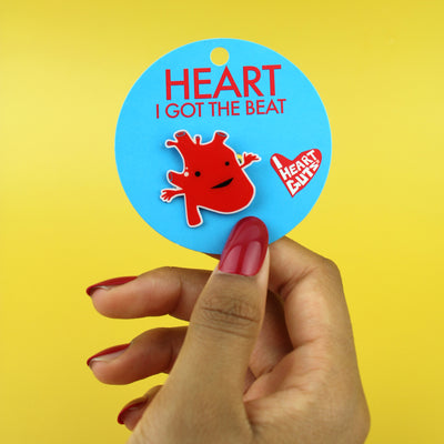Heart Lapel Pin - Feel the Beat! - I Heart Guts