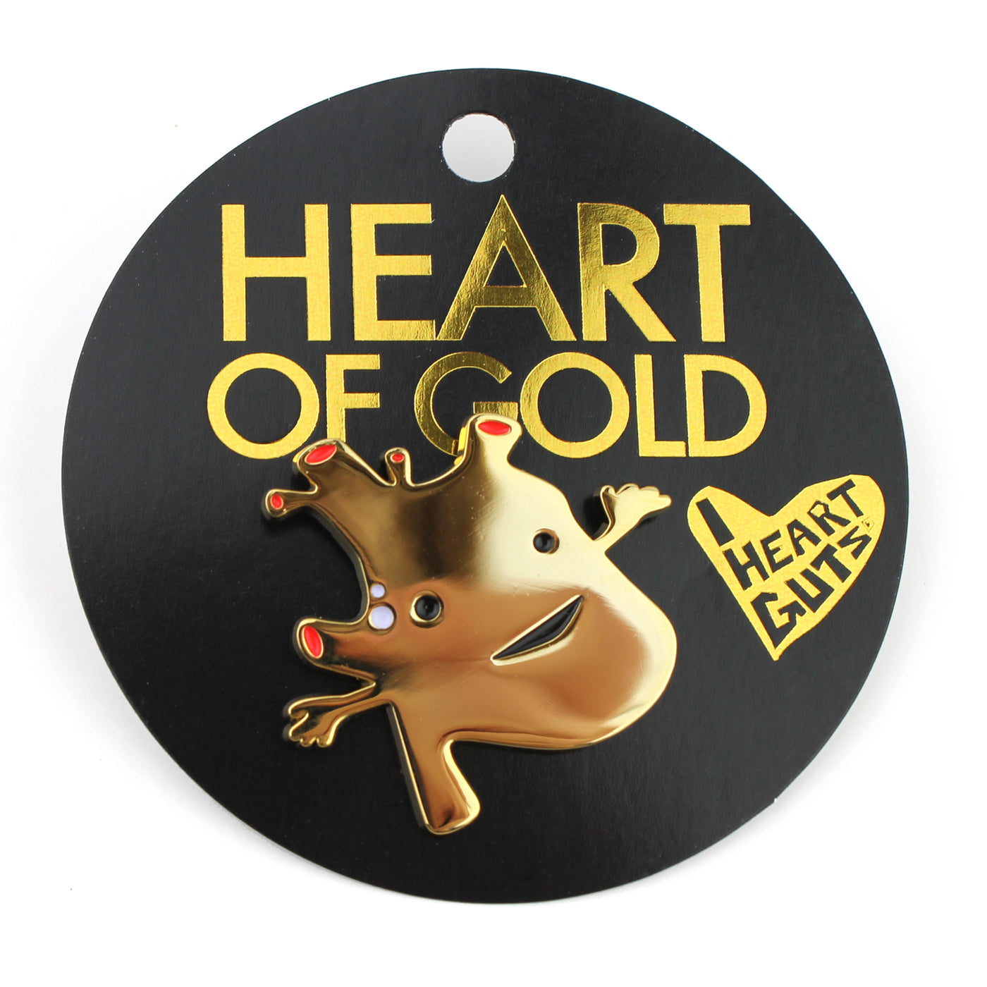 Heart of Gold Enamel Lapel Pin - I Heart Guts