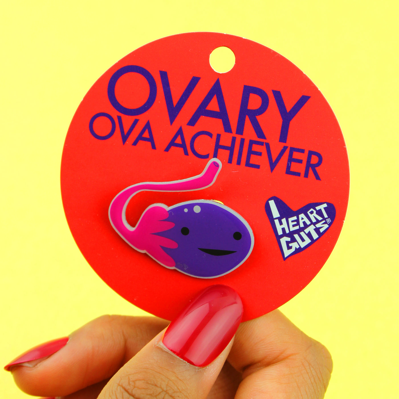 Ovary Lapel Pin - Ova Achiever! - I Heart Guts
