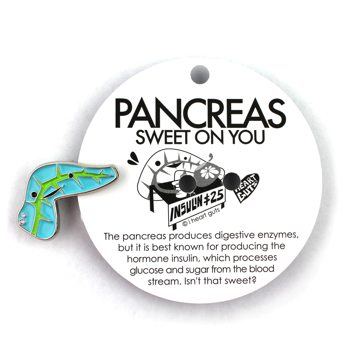 Pancreas Enamel Lapel Pin - Stick it to Me! - I Heart Guts