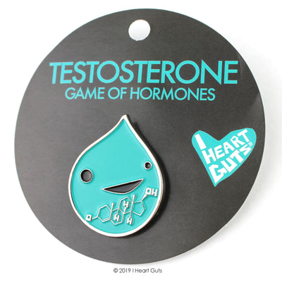 Testosterone Art Enamel Lapel Pin - Testosterone Molecule Pin - Cute Funny Hormone Pins