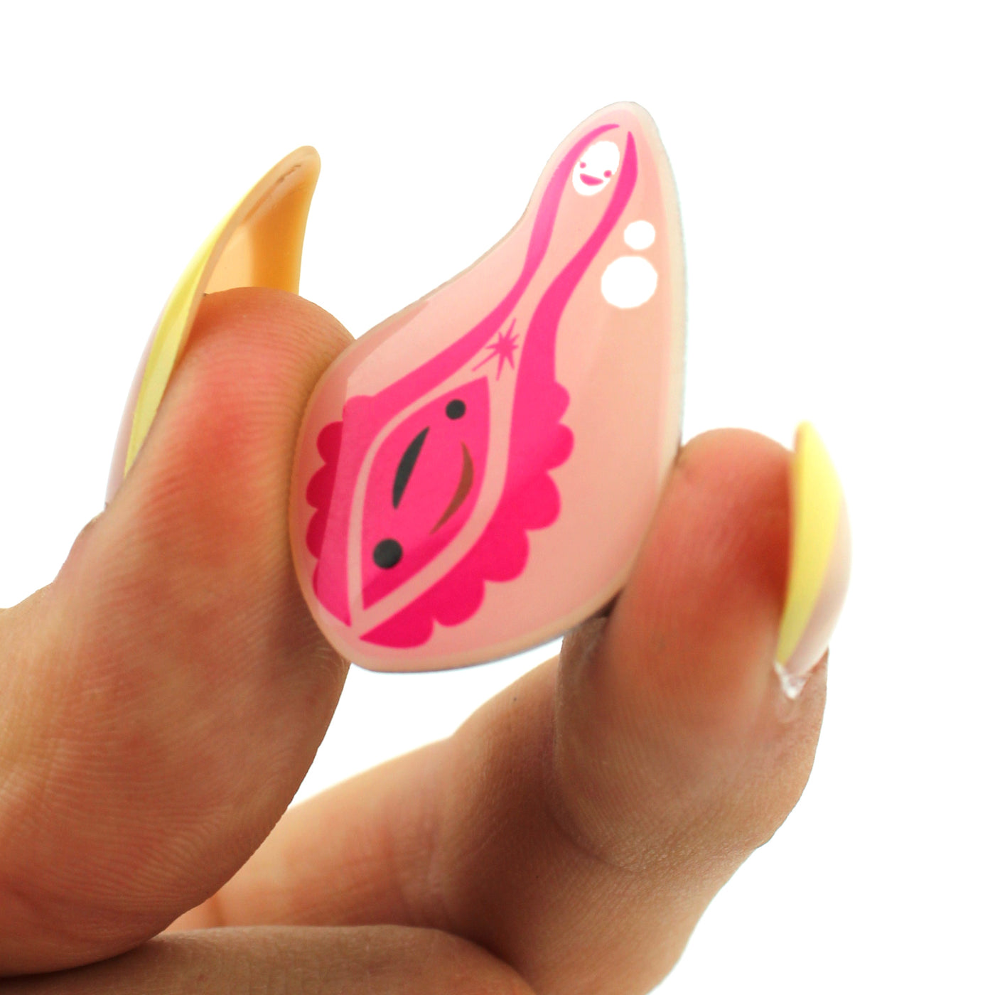 Vagina + Vulva Lapel Pin | Cute Vagina & Vulva Enamel Pin | Anatomical Vulva Pin - Vagina Pin Badge Reel Lanyard - OBGYN pins and gifts
