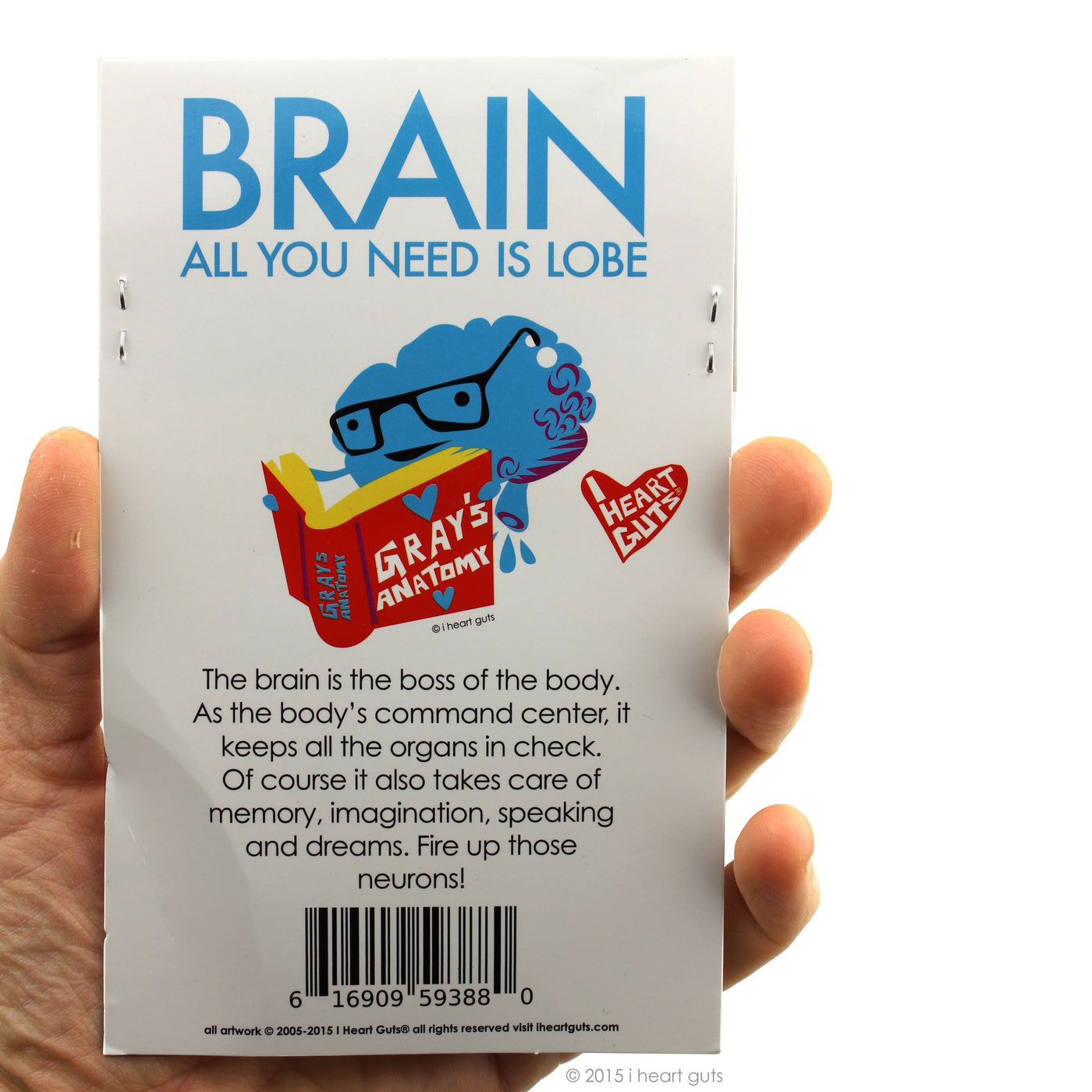 Bag of Brain Stickers - 15 Brain Stickers - I Heart Guts