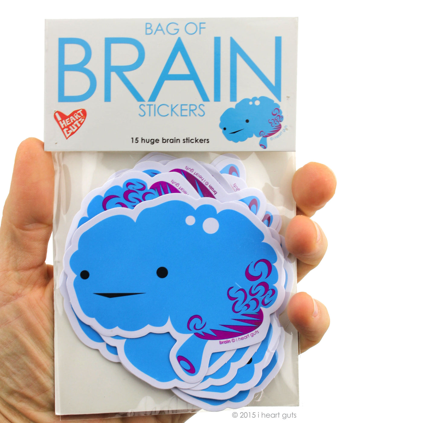 Bag of Brain Stickers - 15 Brain Stickers | I Heart Guts Plush Organs