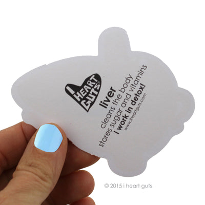 Love Your Liver Stickers - 15 Liver Stickers - I Heart Guts