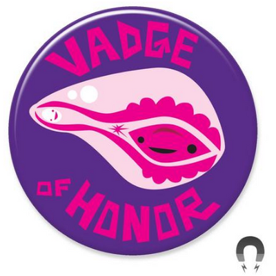 Vadge of Honor Magnet Purple/Pink - I Heart Guts